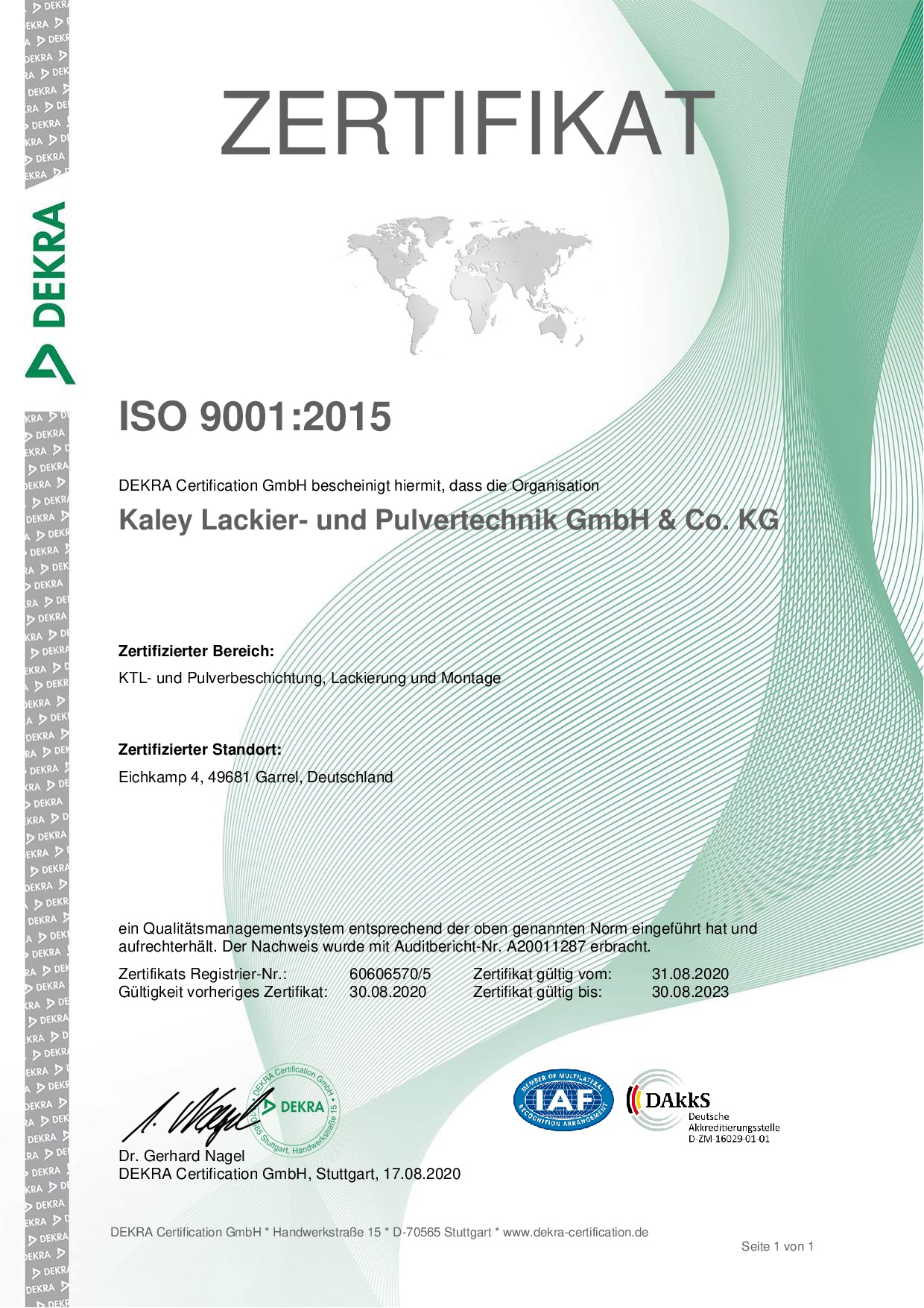 Zertifikat Rezert ISO 9001 2015